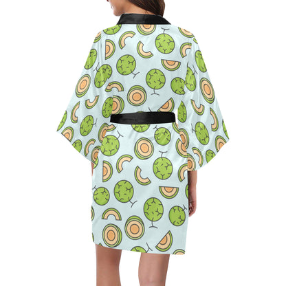 Cantaloupe Pattern Print Design 02 Women's Short Kimono