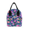 Neon Hibiscus Pattern Print Design HB016 Insulated Lunch Bag