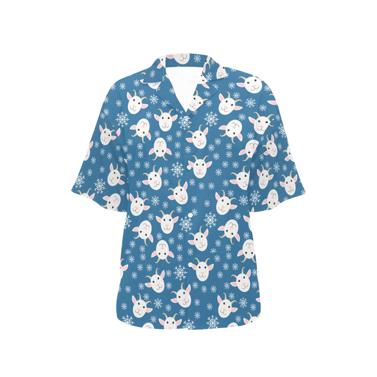 Goat Print Design LKS402 Women's Hawaiian Shirt