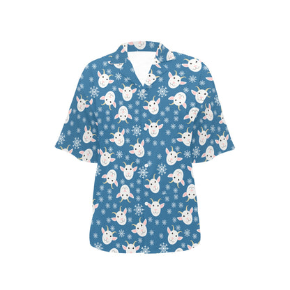 Goat Print Design LKS402 Women's Hawaiian Shirt