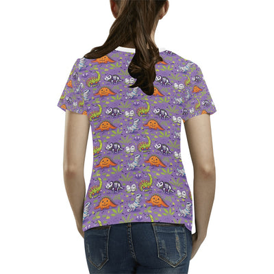 Zombie Dinosaur Print Design LKS302 Women's  T-shirt