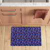 Skull Roses Neon Design Themed Print Kitchen Mat