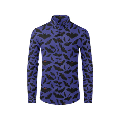Bat Halloween Pattern Print Design 02 Men's Long Sleeve Shirt
