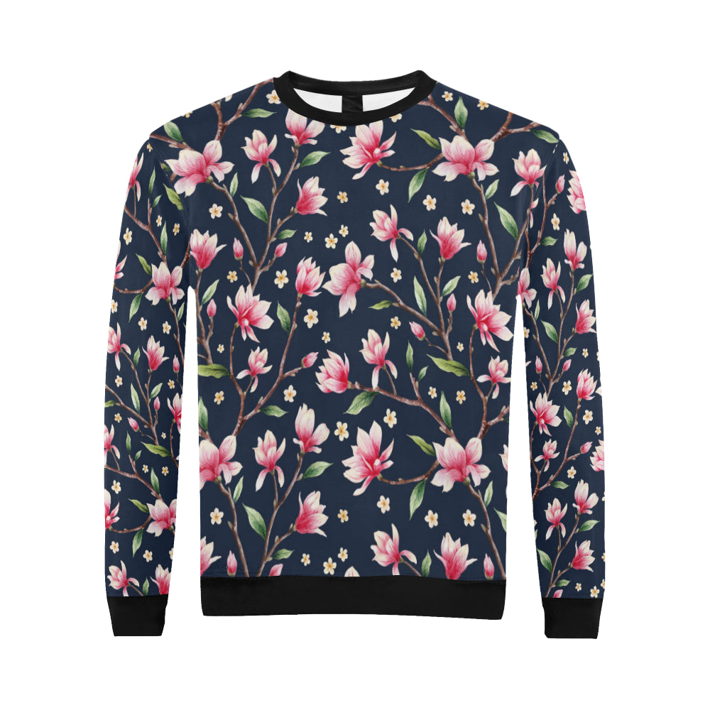 Magnolia Pattern Print Design MAG09 Men Long Sleeve Sweatshirt