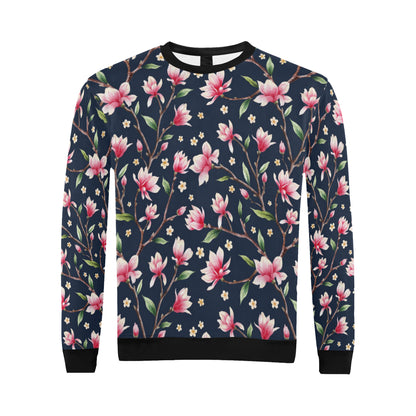 Magnolia Pattern Print Design MAG09 Men Long Sleeve Sweatshirt