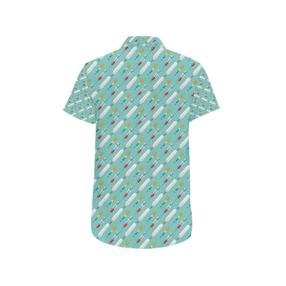 Phlebotomist Medical Print Men's Short Sleeve Button Up Shirt
