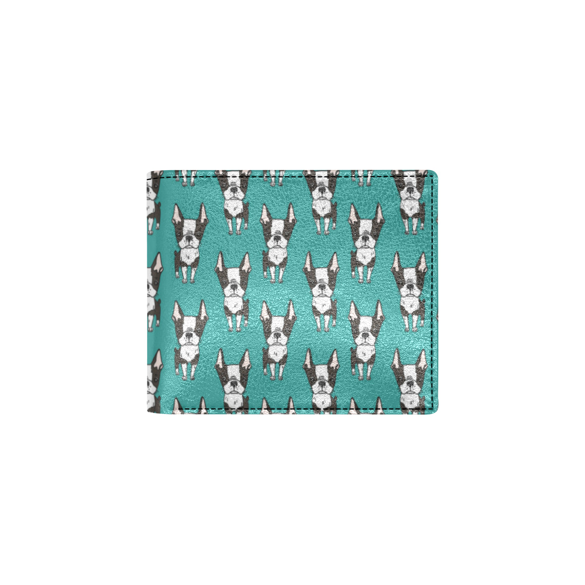 Boston Terrier Pattern Print Design 04 Men's ID Card Wallet