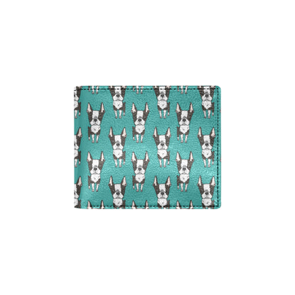 Boston Terrier Pattern Print Design 04 Men's ID Card Wallet