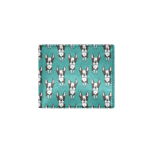 Boston Terrier Pattern Print Design 04 Men's ID Card Wallet