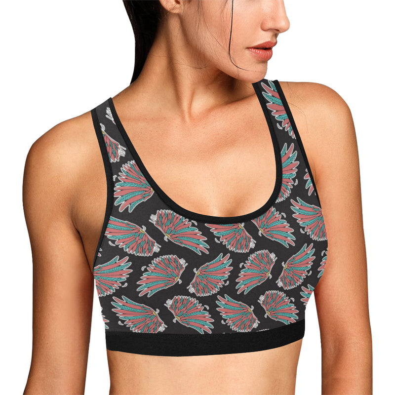 Angel Wings Pattern Print Design 05 Sports Bra