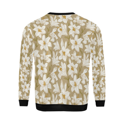 Lily Pattern Print Design LY07 Men Long Sleeve Sweatshirt