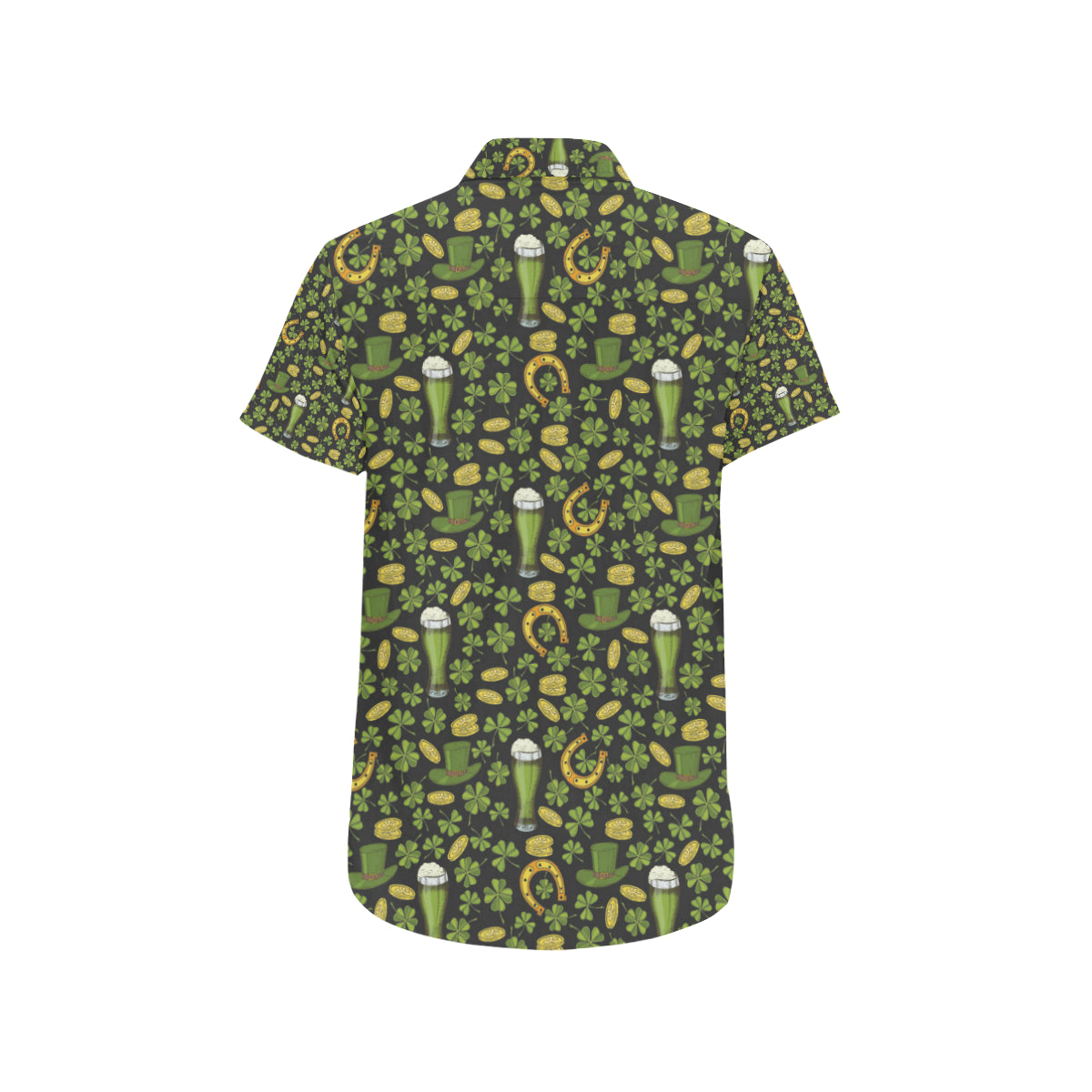 Clover St Patricks Pattern Print Design 03 Men's Short Sleeve Button Up Shirt