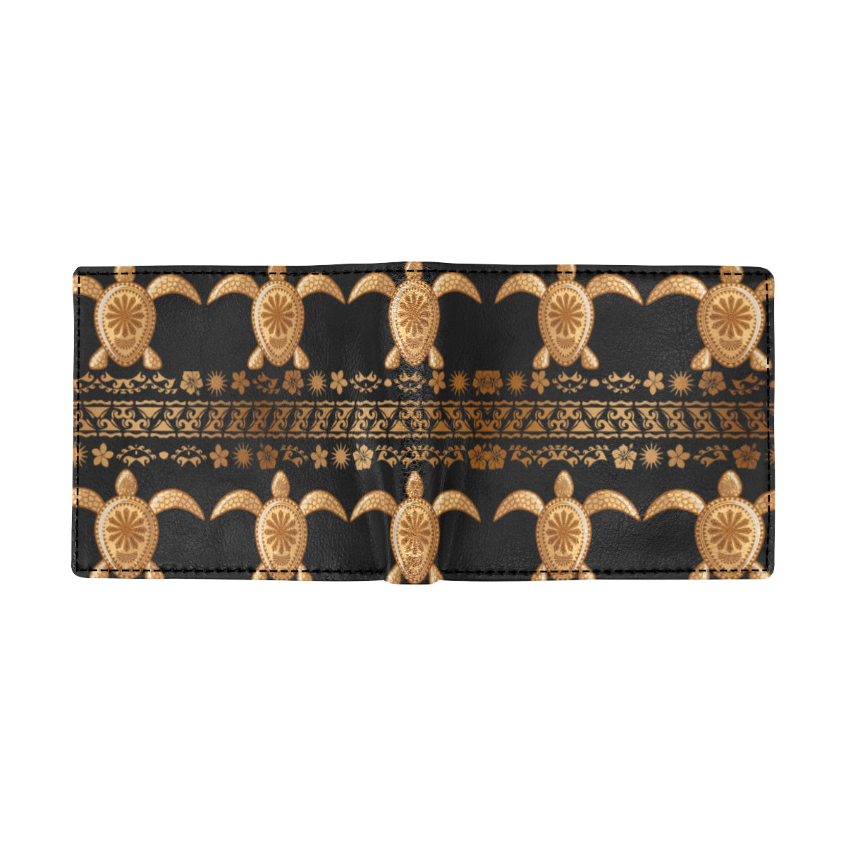 Tribal Sea turtle Polynesian Hawaiian Men's ID Card Wallet