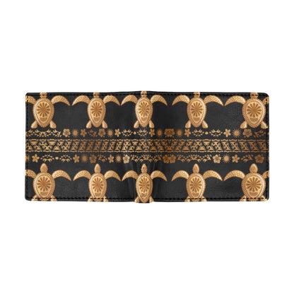 Tribal Sea turtle Polynesian Hawaiian Men's ID Card Wallet