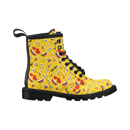 Emoji Face Print Pattern Women's Boots