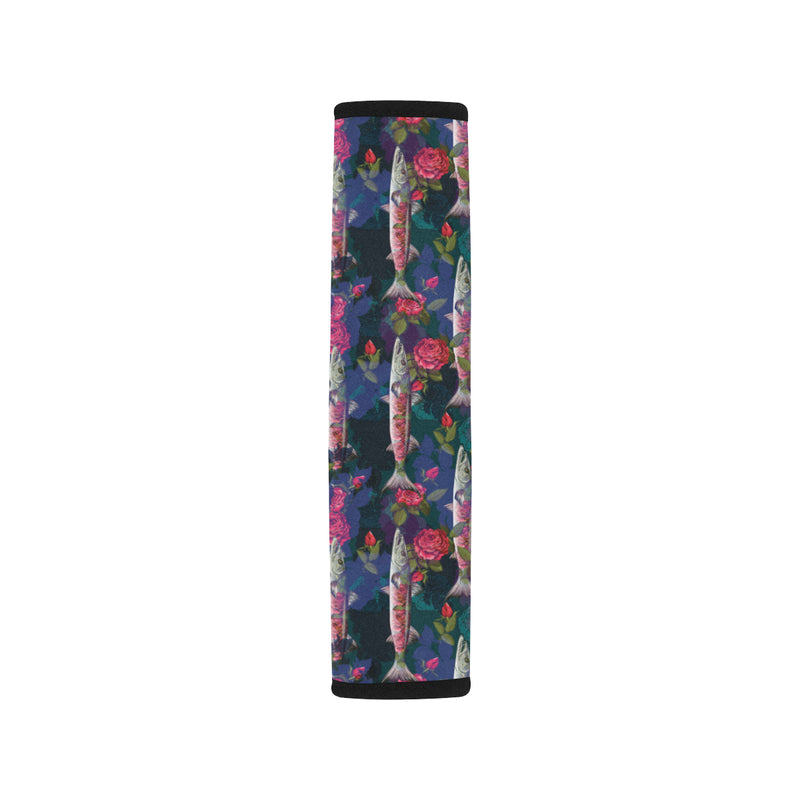 Barracuda with Folwer Pattern Print Design 01 Car Seat Belt Cover