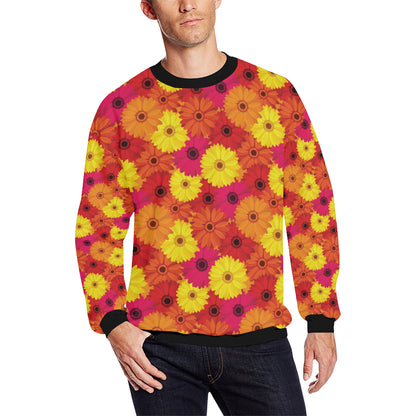 Gerberas Pattern Print Design GB05 Men Long Sleeve Sweatshirt