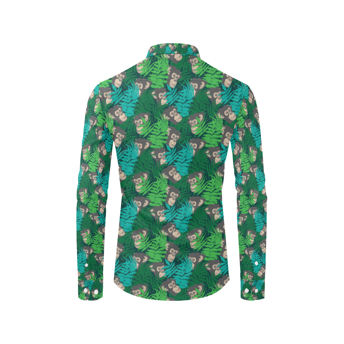 Chimpanzee Pattern Print Design 01 Men's Long Sleeve Shirt