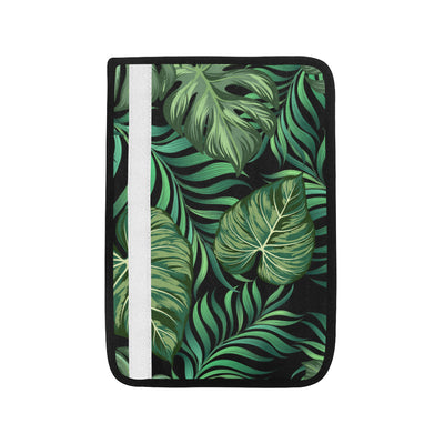 Green Fresh Tropical Palm Leaves Car Seat Belt Cover