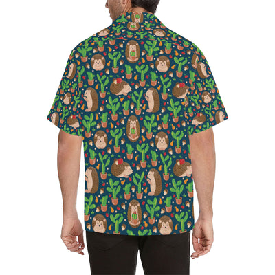 Hedgehog Cactus Pattern Print Design 04 Men's Hawaiian Shirt