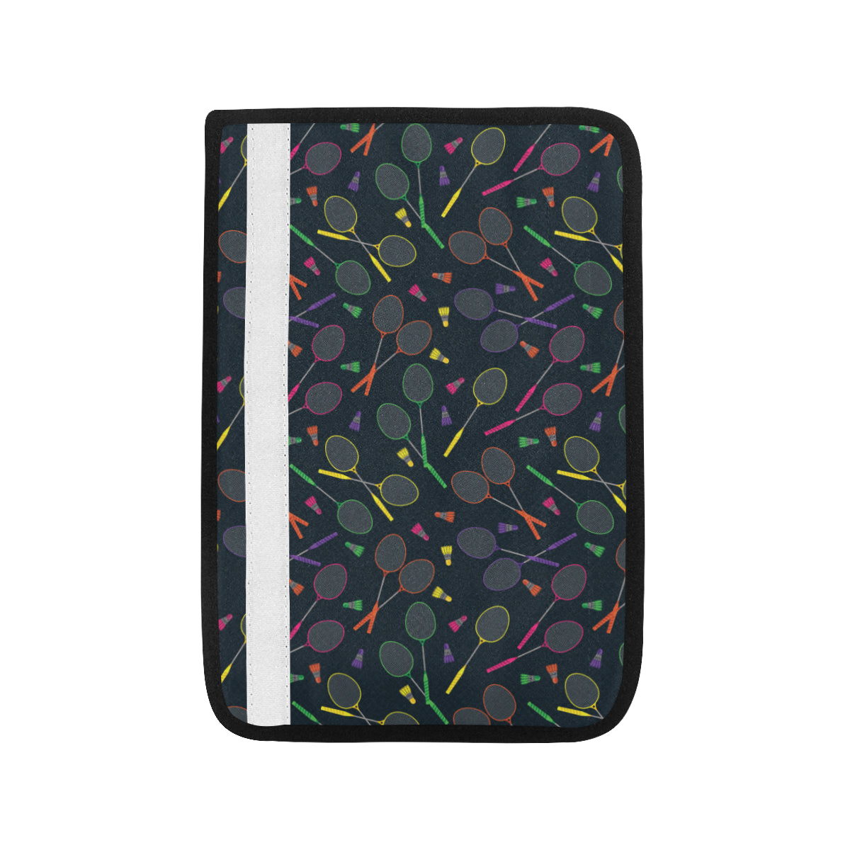 Badminton Pattern Print Design 04 Car Seat Belt Cover