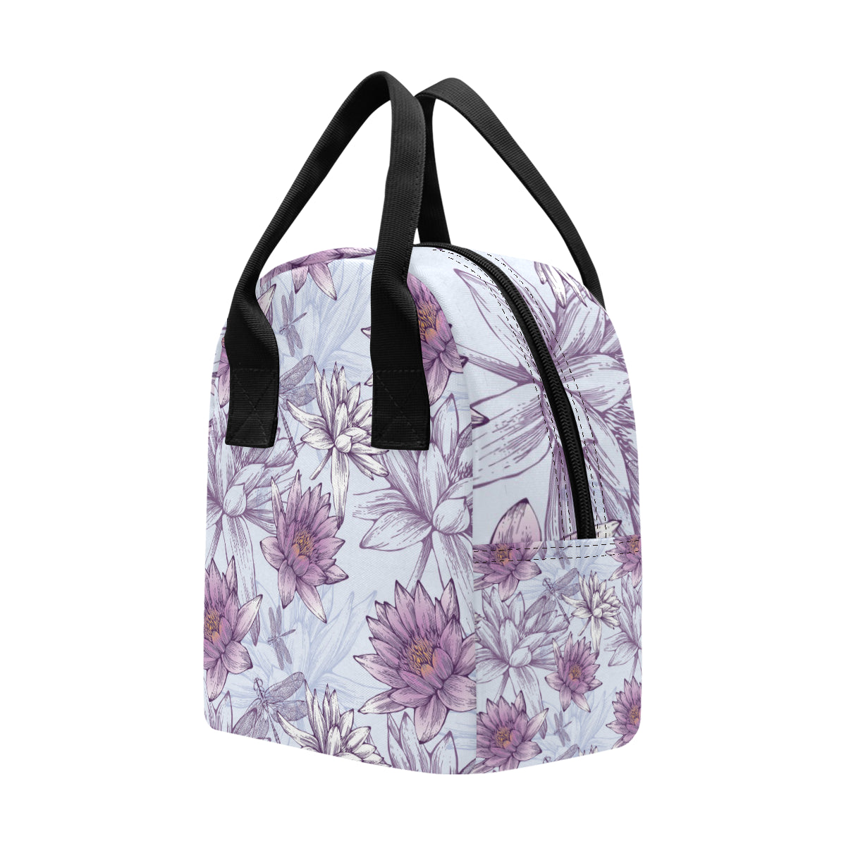 Water Lily Pattern Print Design WL01 Insulated Lunch Bag