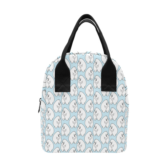 Polar Bear Pattern Print Design PB08 Insulated Lunch Bag