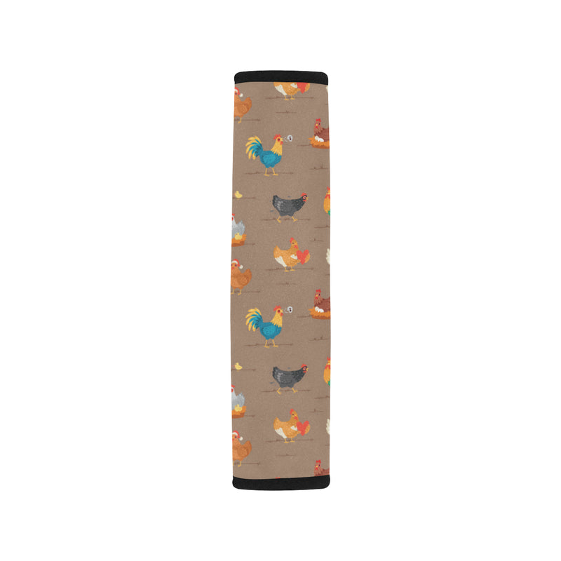 Chicken Happy Print Pattern Car Seat Belt Cover