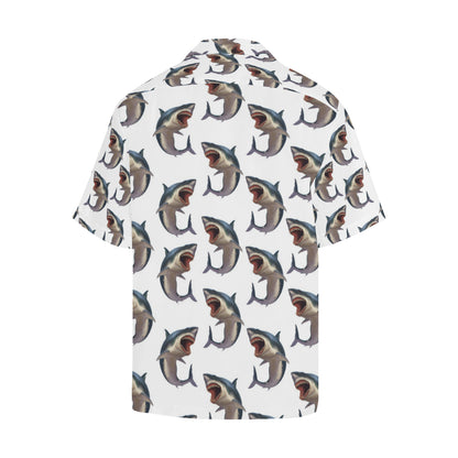 Great White Shark Pattern Print Design 03 Men's Hawaiian Shirt