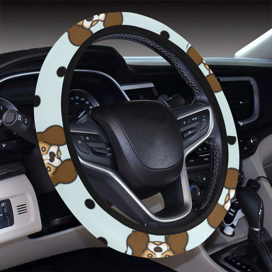 Cavalier King Charles Spaniels Pattern Print Desig Steering Wheel Cover with Elastic Edge