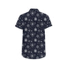 Nautical Sky Design Themed Print Men's Short Sleeve Button Up Shirt