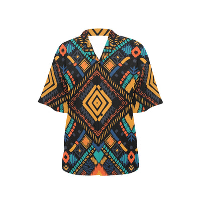 Kente Pattern Print Design 05 Women's Hawaiian Shirt