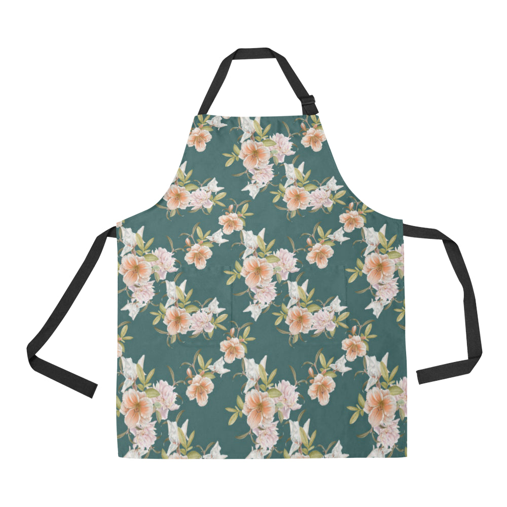 Iris Pattern Print Design IR01 Apron with Pocket