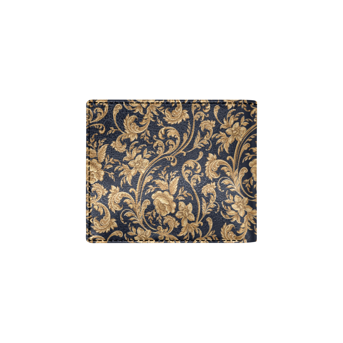 Baroque Golden Pattern Print Design 03 Men's ID Card Wallet