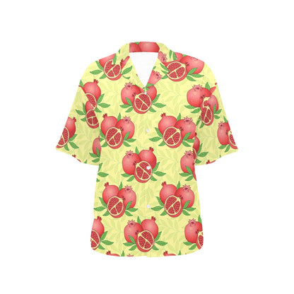Pomegranate Pattern Print Design PG07 Women's Hawaiian Shirt