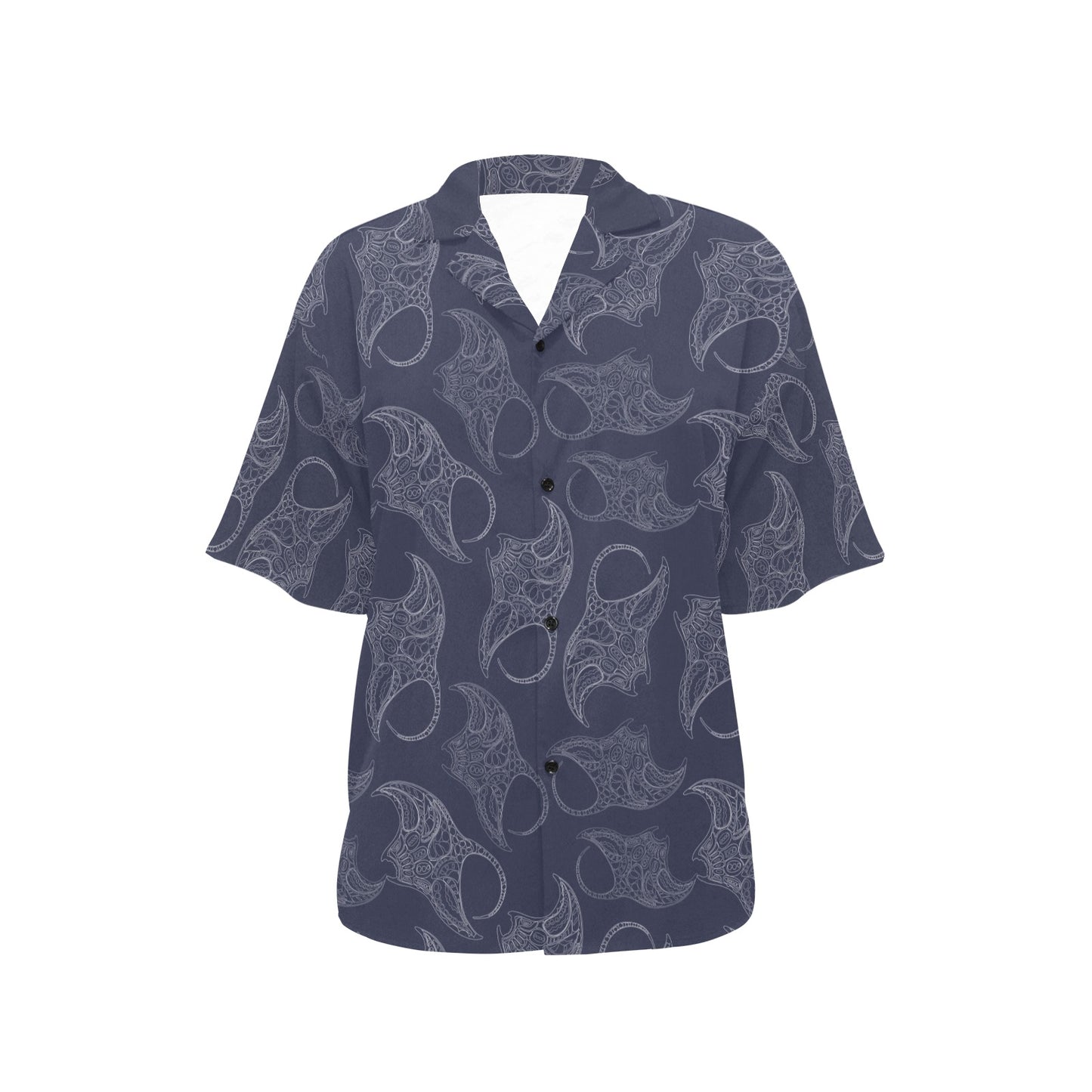 Manta Ray Pattern Print Design 01 Women's Hawaiian Shirt