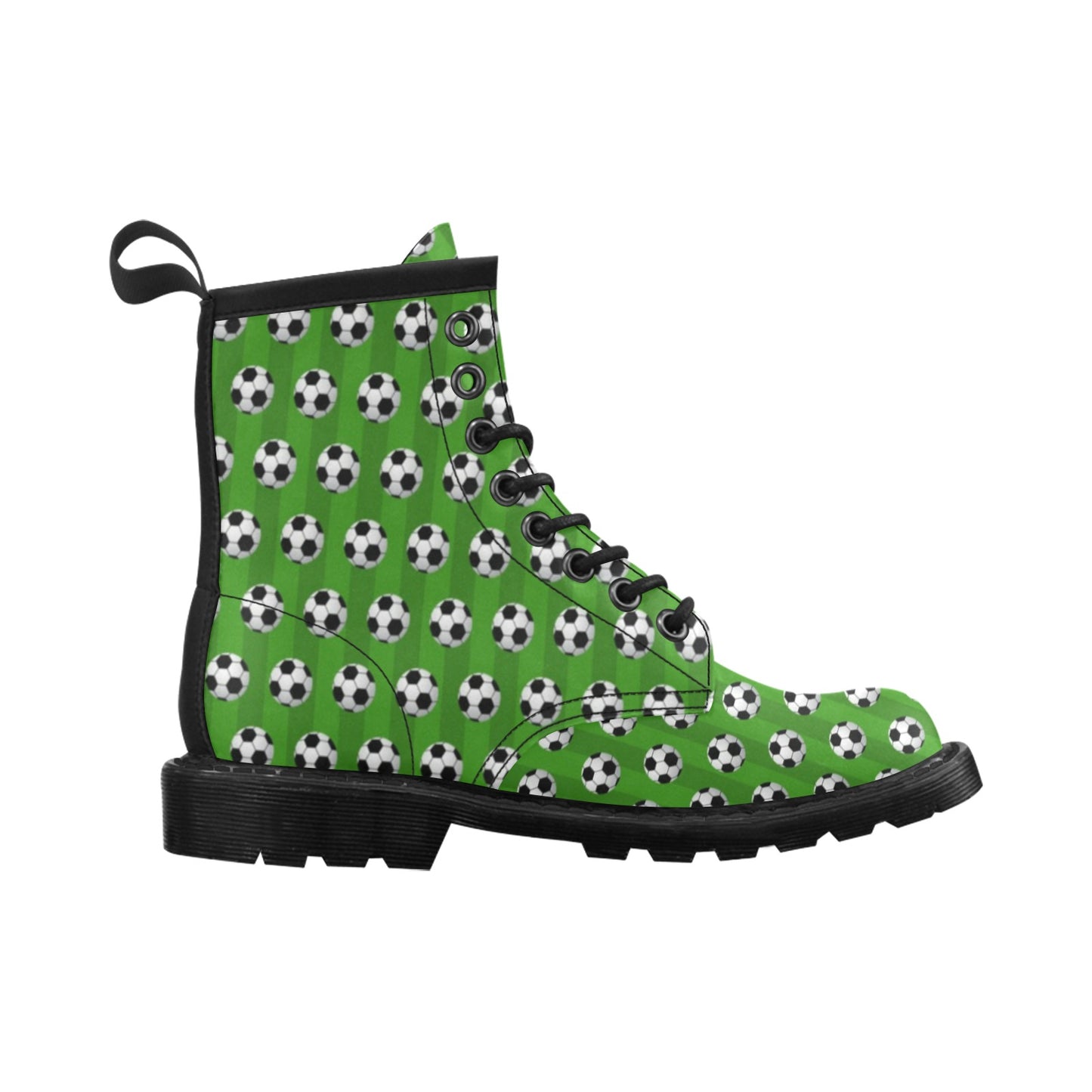 Soccer Ball Green Backgrpund Print Women's Boots