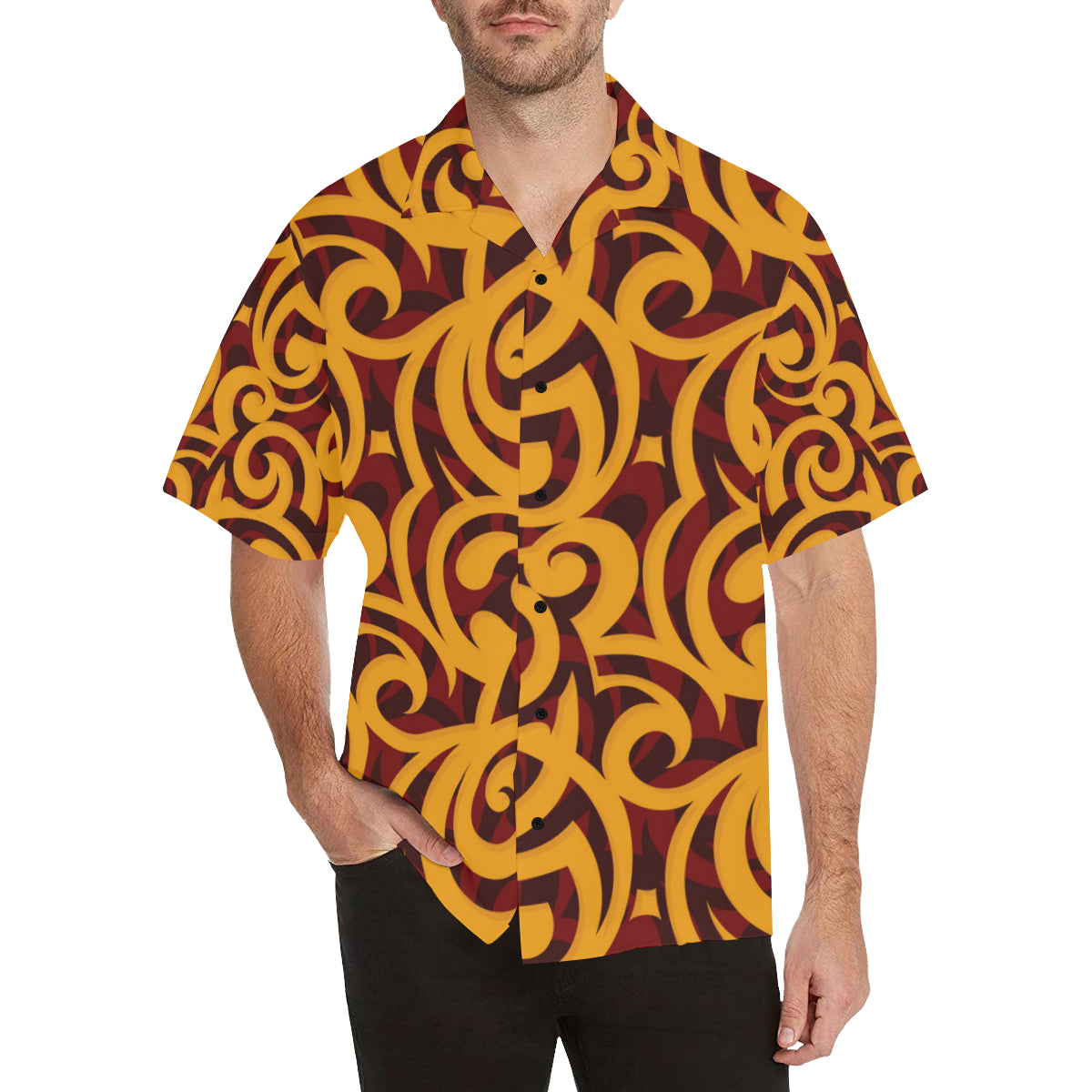 Maori Pattern Print Design 02 Men's Hawaiian Shirt