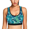 Brightness Tropical Palm Leaves Sports Bra