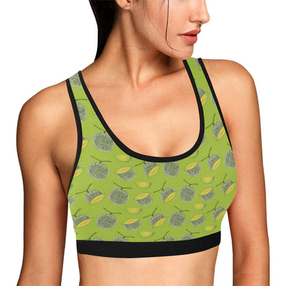 Cantaloupe Pattern Print Design 03 Sports Bra