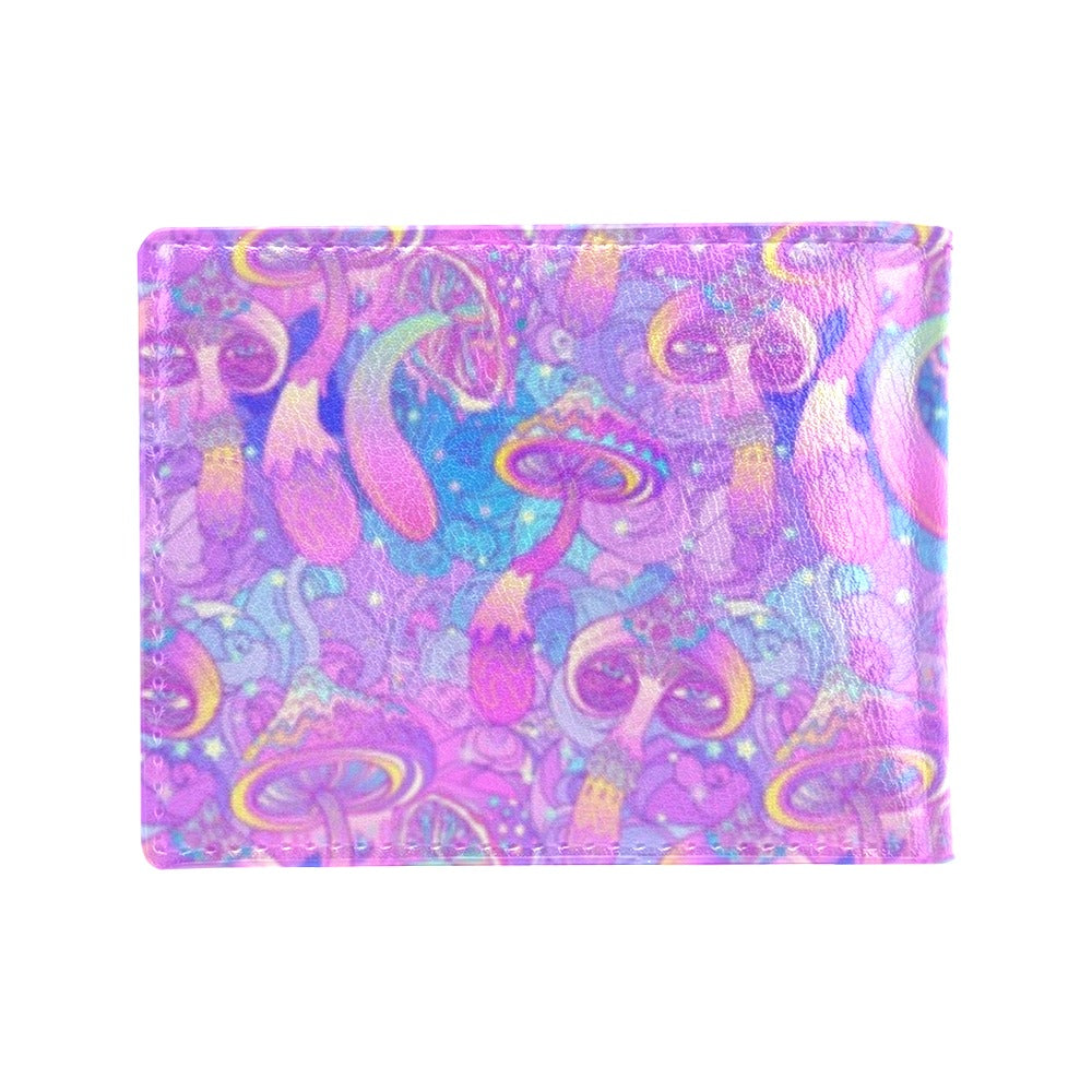 Psychedelic Trippy Mushroom Print Men's ID Card Wallet