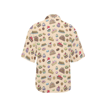 Cake Pattern Print Design 03 Women's Hawaiian Shirt