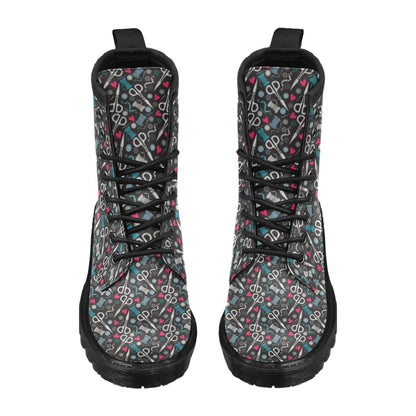 Sewing Equipment Print Design LKS305 Women's Boots