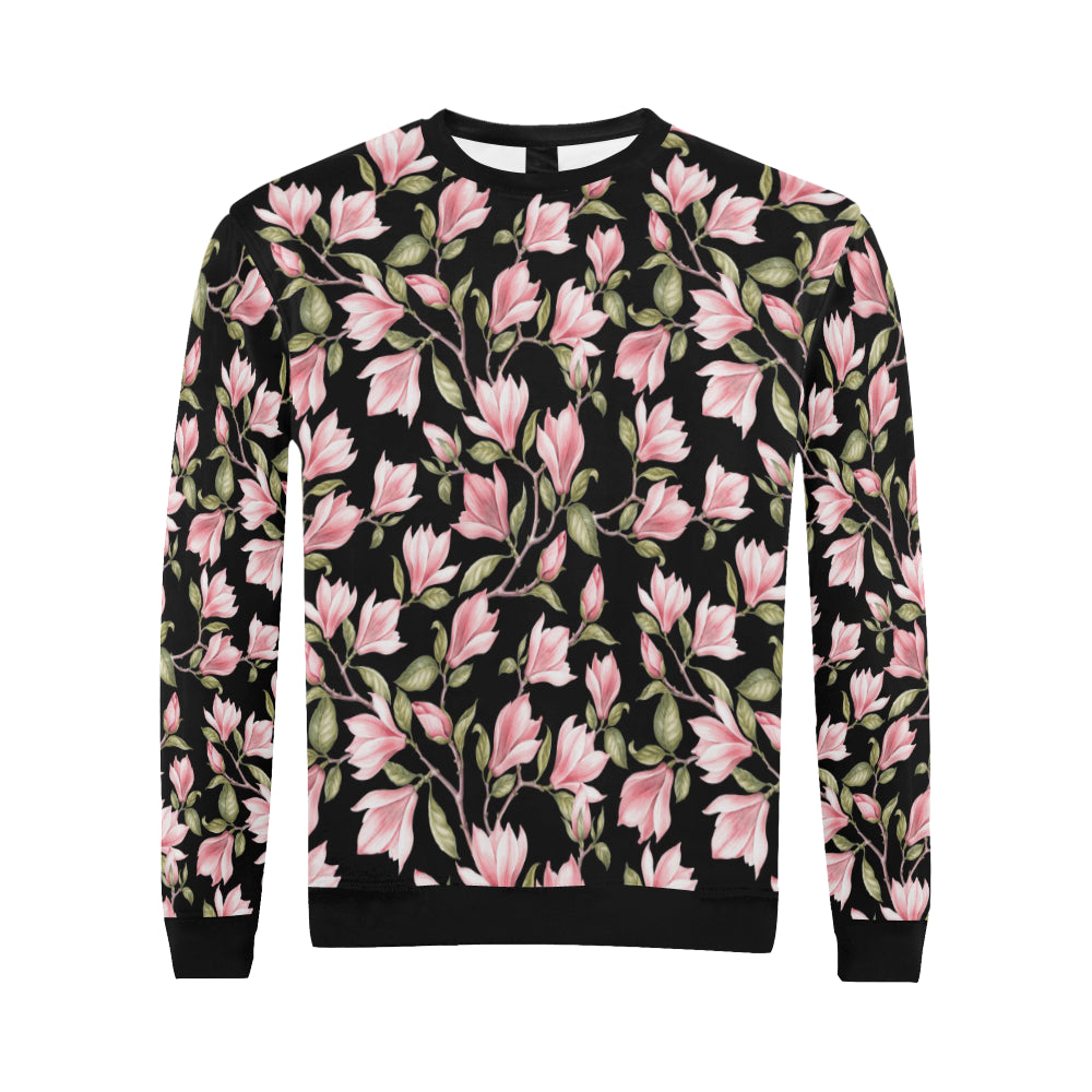 Magnolia Pattern Print Design MAG03 Men Long Sleeve Sweatshirt