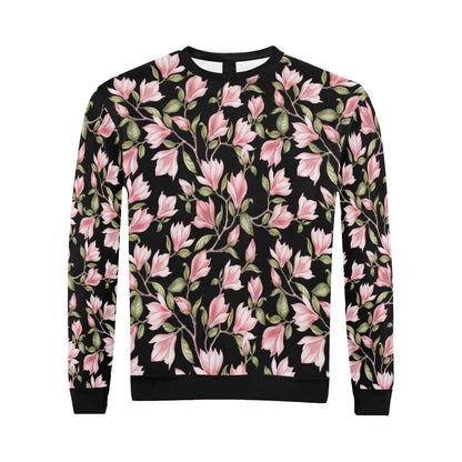 Magnolia Pattern Print Design MAG03 Men Long Sleeve Sweatshirt