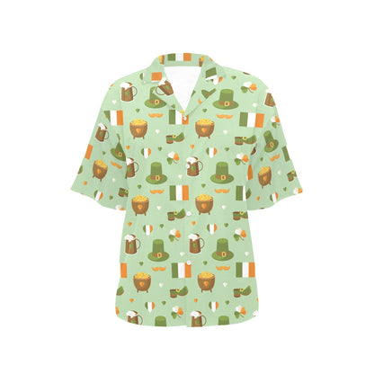 St Patricks Day Print Design LKS302 Women's Hawaiian Shirt