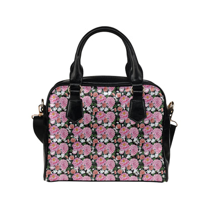 Dahlia Pattern Print Design 02 Shoulder Handbag