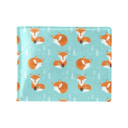 Fox Design Snow Print Pattern Men's ID Card Wallet