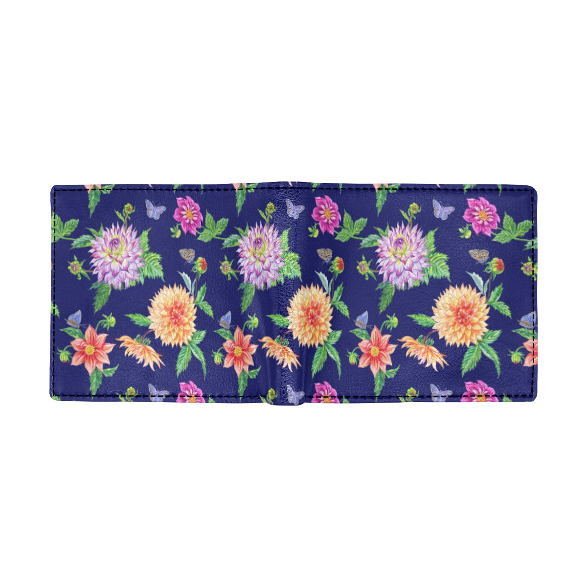 Dahlia Pattern Print Design DH010 Men's ID Card Wallet