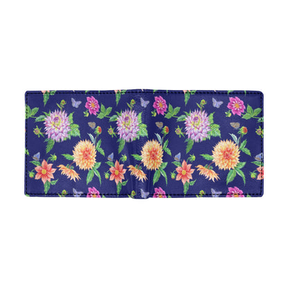Dahlia Pattern Print Design DH010 Men's ID Card Wallet
